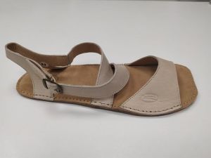 Barefoot kožené sandále béžové 01