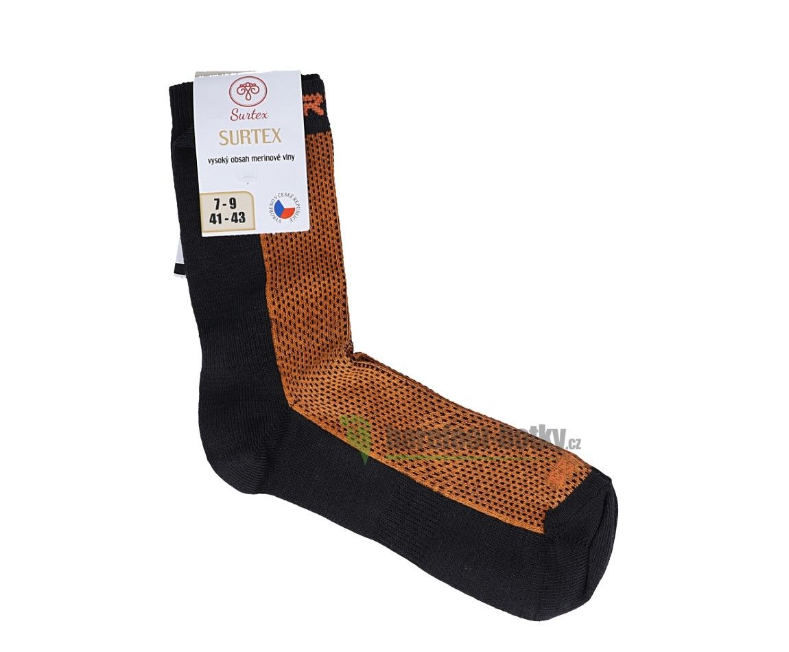 Barefoot Surtex merino terry socks - thin orange