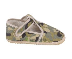 Beda barefoot - narrower velcro slippers - military