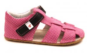 Ef barefoot sandals - pink with black | 22, 24, 25, 26, 27, 28, 29, 30, 32, 33