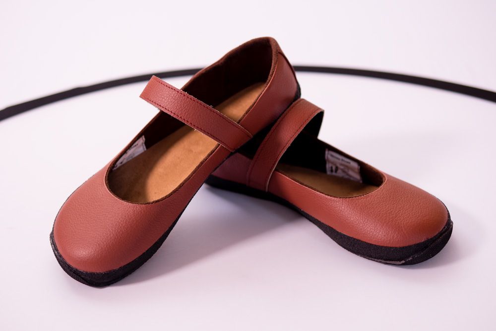 Barefoot Ahinsa shoes Ballerina (brown with suede) (Sundara)