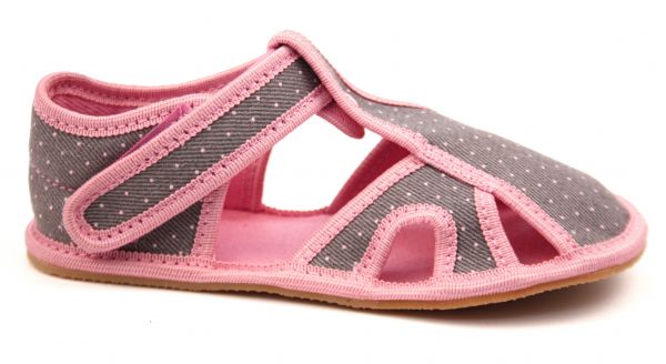 Ef barefoot papučky 386 šedo-růžové - otevřené
