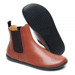 Barefoot ZAQQ EQUITY BROGUE Cognac leather shoes