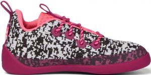 Children's barefoot shoes Affenzahn Lowcut Knit Flamingo - Black/White/Pink