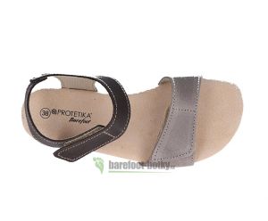 Protetika barefoot sandály Belita šedé/hnědé shora