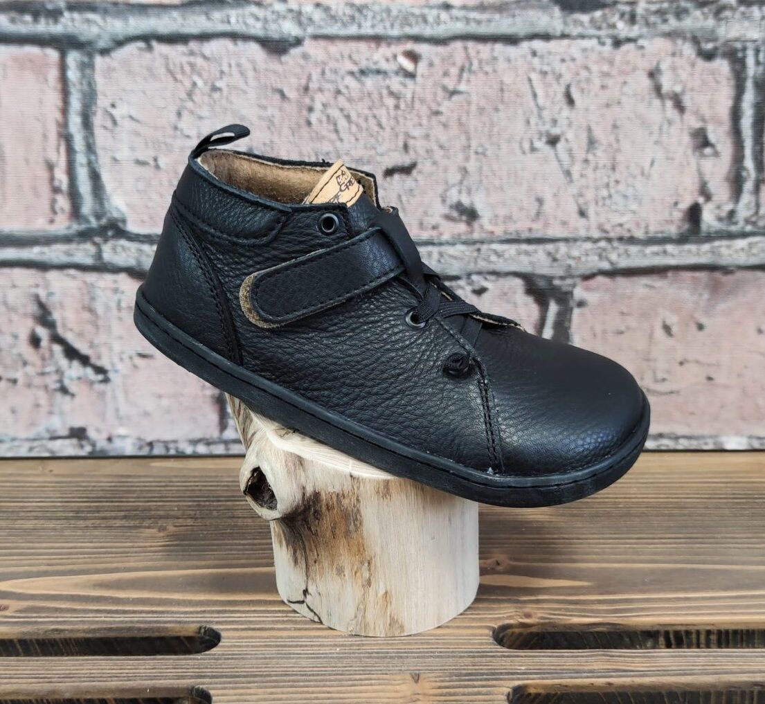 Barefoot kožené boty Pegres BF52 - černá