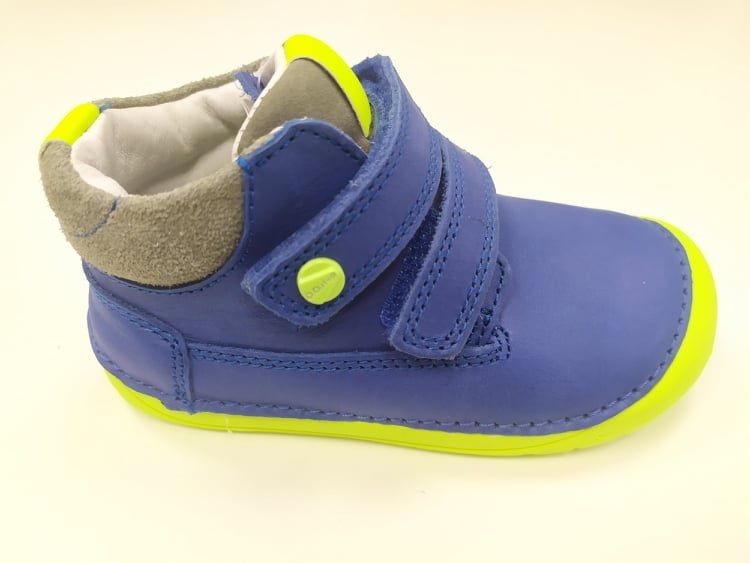 DDstep 070 celoroční boty - modrá s neonovou podrážkou