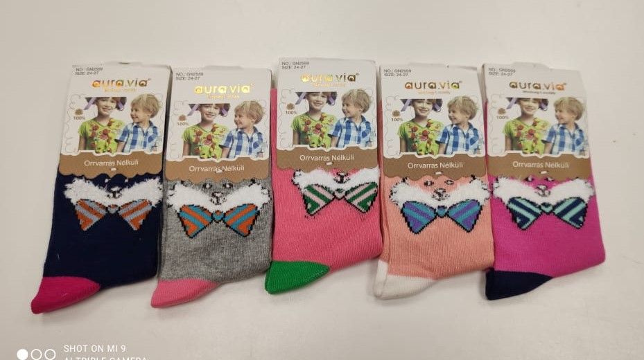 Dětské ponožky pro holky - lišák s mašlí