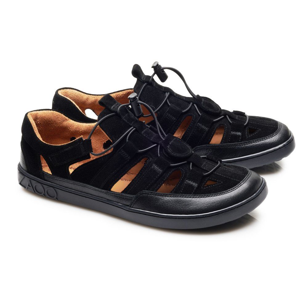 Barefoot Sport leather sandals ZAQQ QLEAR Black