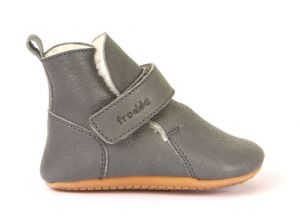 Barefoot boty Froddo Prewalkers zimní 1 suchý zip - light grey