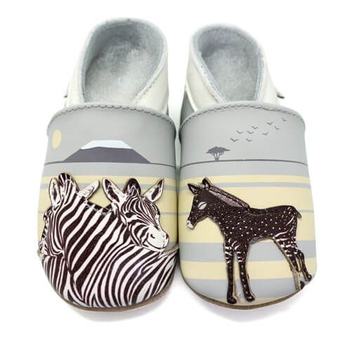 Barefoot Lait et Miel zebra slippers