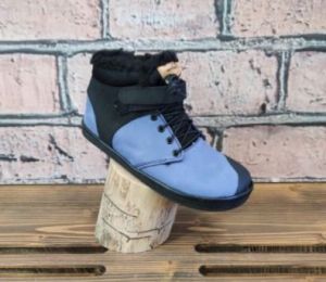 Winter barefoot leather boots Pegres BF40 - blue