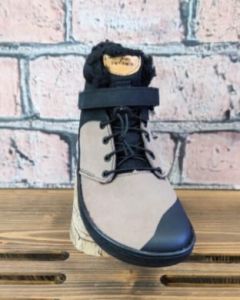 Winter barefoot leather boots Pegres BF40 - cappuccino | 25, 29, 30