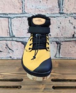 Barefoot Winter barefoot leather boots Pegres BF40 - yellow