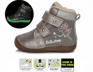 Winter boots DDstep 070 - silver with fairy | 20