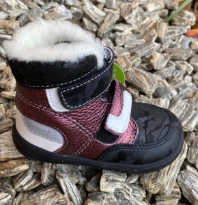 Jonap winter barefoot boots Falco burgundy gloss slim