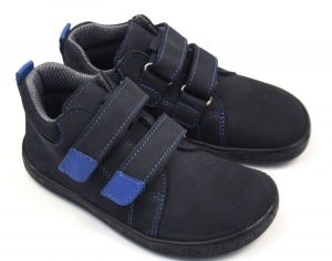 Barefoot kožené celoroční boty EF Leon Navy Blue pár