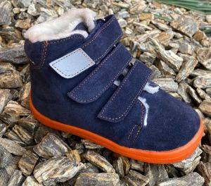 Beda Barefoot Blue Mandarine winter boots with membrane | 26, 27, 29, 30, 32, 33, 35