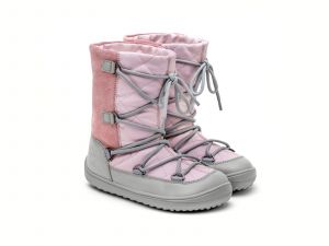 Dětské zimní barefoot sněhule Be Lenka Snowfox - Pink Grey pár