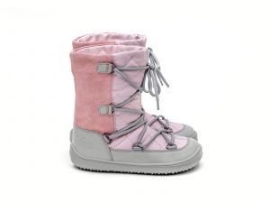 Dětské zimní barefoot sněhule Be Lenka Snowfox - Pink Grey bok