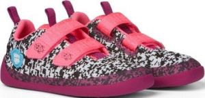 Children's barefoot shoes Affenzahn Happy Knit Flamingo -pink / black / white