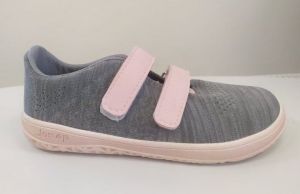 Jonap barefoot sneakers Knitt 3D - gray-pink highlights | 24, 27, 30