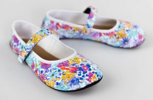 Barefoot Ahinsa shoes Ananda flowered ballerinas