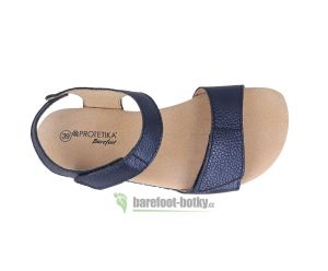 Protetika barefoot sandály Belita modré metalické shora