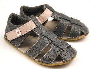 Ef barefoot sandálky - šedé s růžovou pár