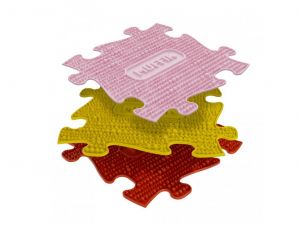 Orthopedic floor puzzle Muffik soft | pink, red