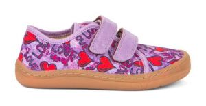 Froddo barefoot canvas sneakers lilac - heart | 25, 26, 27, 28, 29, 31, 33, 34, 35