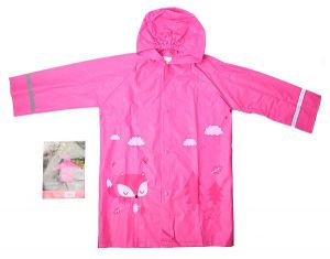 Girls raincoat pink - fox | 104-110, 116-122