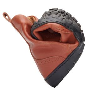 Barefoot ZAQQ QUINTIC BROGUE Cognac leather shoes