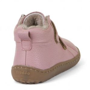 Froddo barefoot zimní kotníkové boty pink - kožíšek zezadu