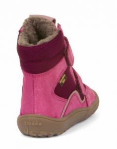 Froddo barefoot zimní vysoké boty s membránou fuxia/pink zezadu