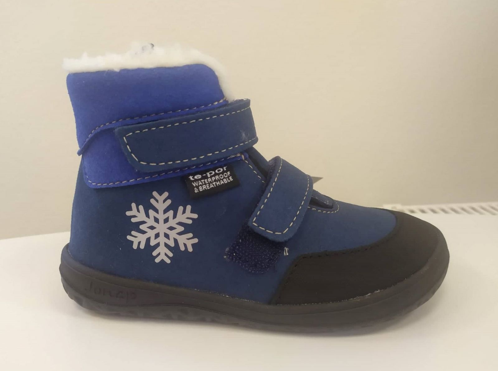 Jonap zimní barefoot boty Jerry MF modré - vločka