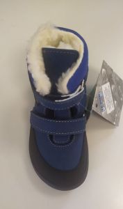 Jonap zimní barefoot boty Jerry MF modré - vločka shora