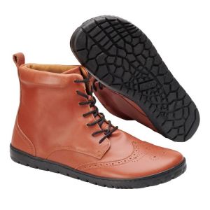 Barefoot ZAQQ QUINTIC BROGUE Cognac leather shoes