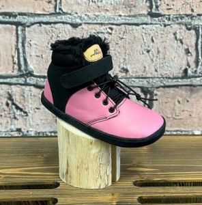 Winter barefoot leather shoes Pegres BF40 - pink | 26, 27, 29, 30