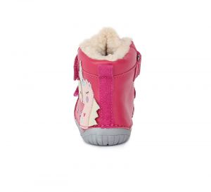Zimní boty DDstep 070 - růžové - jednorožec zezadu