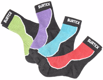 Letní dětské Surtex merino ponožky froté - tenké červené