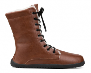 Barefoot winter high boots Ahinsa Jaya - brown - zip | 38