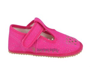 Beda barefoot - slippers with holes - pink glittering | 22, 23, 24, 27, 28, 29, 33, 37, 38