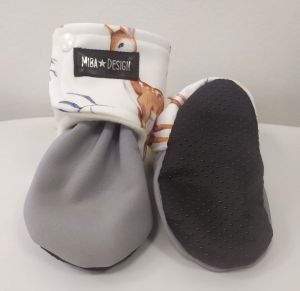 Barefoot Softshell caps with fleece - grey/doe on white