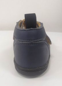 Barefoot kožené boty Pegres BF52 - modrá zezadu