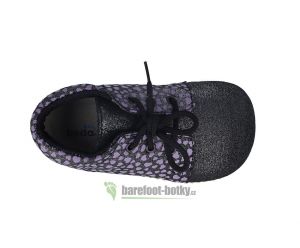 Beda barefoot - Kožené capáčky vyšší - Dark violette shora