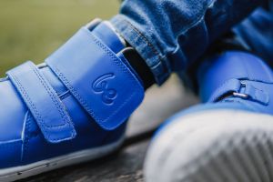 Dětské zimní barefoot boty Be Lenka Panda 2.0 - blue/white na noze detail