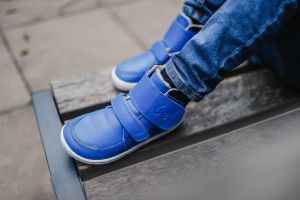 Dětské zimní barefoot boty Be Lenka Panda 2.0 - blue/white detail pár