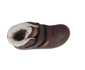 Lurchi zimní barefoot boty - Nemo nappa brown shora