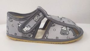 Baby bare shoes Slippers - gray cat | 23, 24, 25, 26, 27, 28, 29, 30, 31, 32, 33